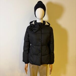 Kate Spade New York Girls Black Puffer Jacket Bow Detail Size 12